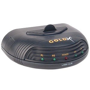 GoldX GXSU-104 PowerCore 4-port USB Hub High-Speed Data Transfer and Charging Solution for Multiple Devices