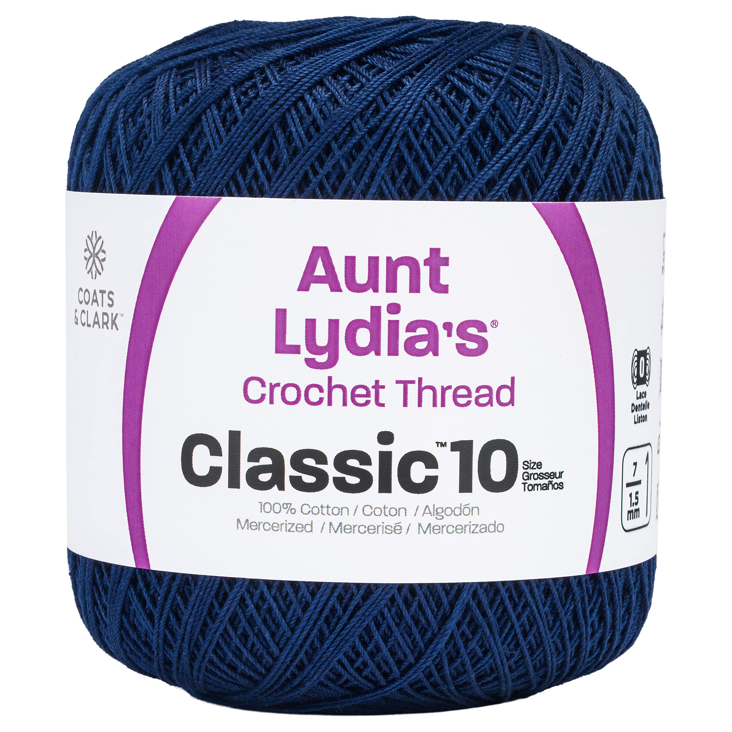 Red Heart Coats Crochet Classic Thread 10 Navy - 1050 Feet for Perfect Crochet Projects