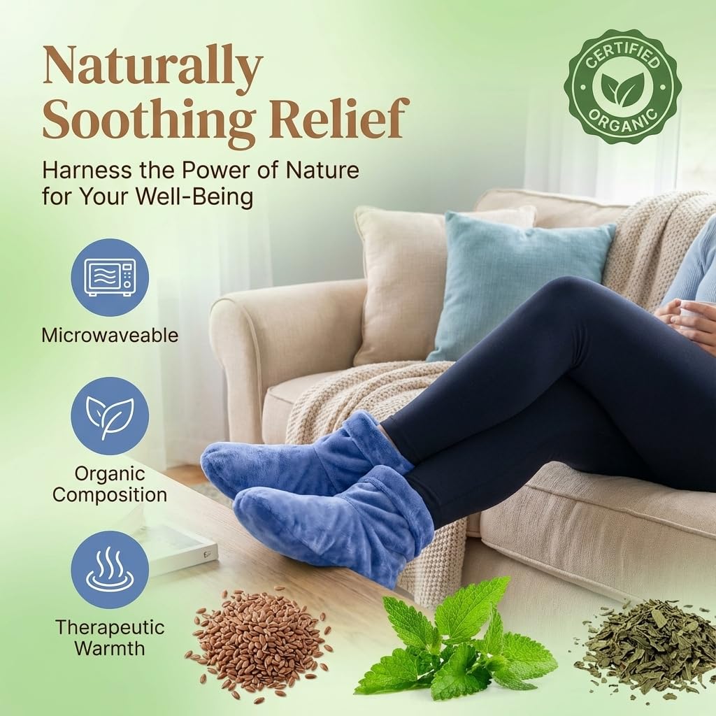 Herbal Concepts Herbal Concepts Aromatherapy Boot Shaped Microwaveable Wrap with Organic Flaxseed Peppermint and Spearmint for Stress Relief and Comfort - View 2 of 6