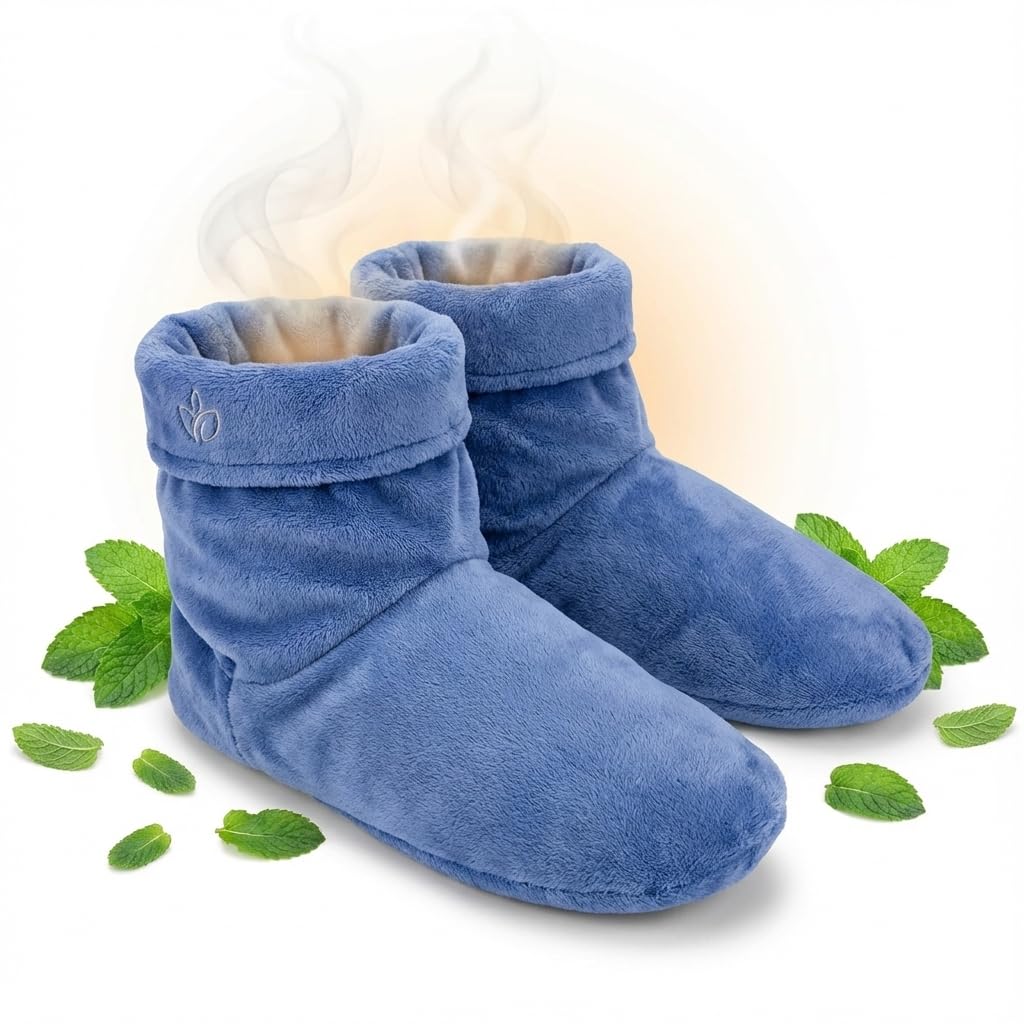 Herbal Concepts Herbal Concepts Aromatherapy Boot Shaped Microwaveable Wrap with Organic Flaxseed Peppermint and Spearmint for Stress Relief and Comfort