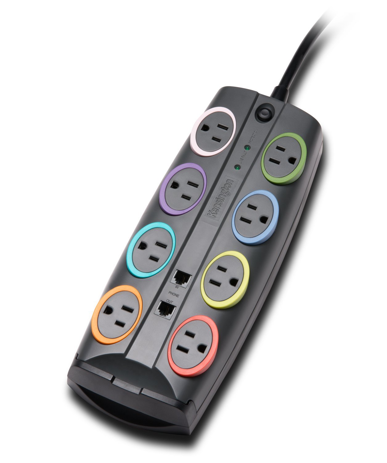 Kensington SmartSockets 8-Outlet Surge Protector with 8-Foot Cord & 3090 Joules - K62691NA Gray
