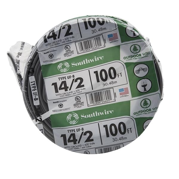 Southwire Buy Southwire 13054226 14/2 UF Wire - Gray, 100ft | Durable & Versatile Electrical Wire