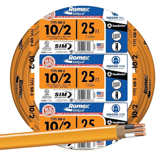 Southwire Buy Southwire Romex Simpull 10/2 W/G NMB Cable 25ft Coil - Durable Indoor Wiring Solution