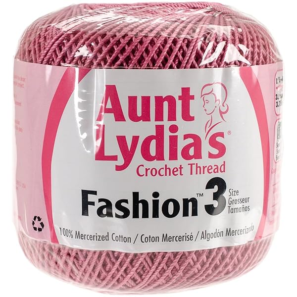Red Heart Coats Crochet Aunt Lydia's Cotton Size 3 in Warm Rose - Perfect for Fashion Projects