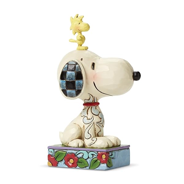 Enesco Jim Shore Snoopy & Woodstock Figurine - Enesco Peanuts Collection, 5-Inch Handcrafted Home Decor