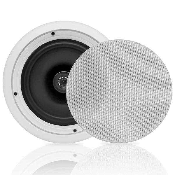 Pyle Buy Pyle 8'' 2-Way Midbass Woofer Speakers - In-Wall/In-Ceiling System with 250W Peak Power & 50Hz-20kHz Response - View 2 of 8