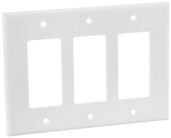 Leviton Leviton 80611-W 3-Gang Decora Wallplate - White GFCI Device Cover for Stylish Home Decor - View 2 of 6