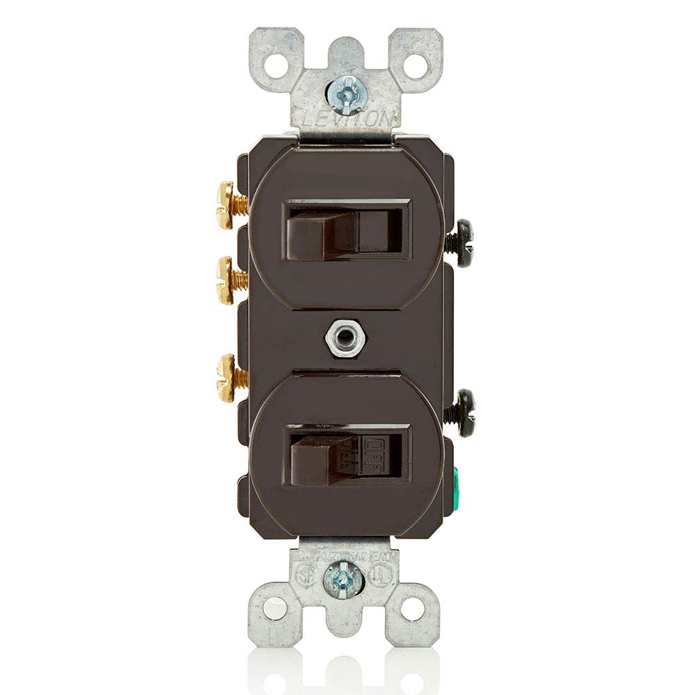 Leviton Leviton 5241 15 Amp Duplex Switch - 120/277V Single-Pole/3-Way, Commercial Grade, Brown