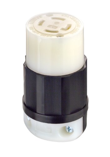 Leviton Leviton 2713 30 Amp Locking Connector - NEMA L14-30R, 125/250V, Industrial Grade, Black-White