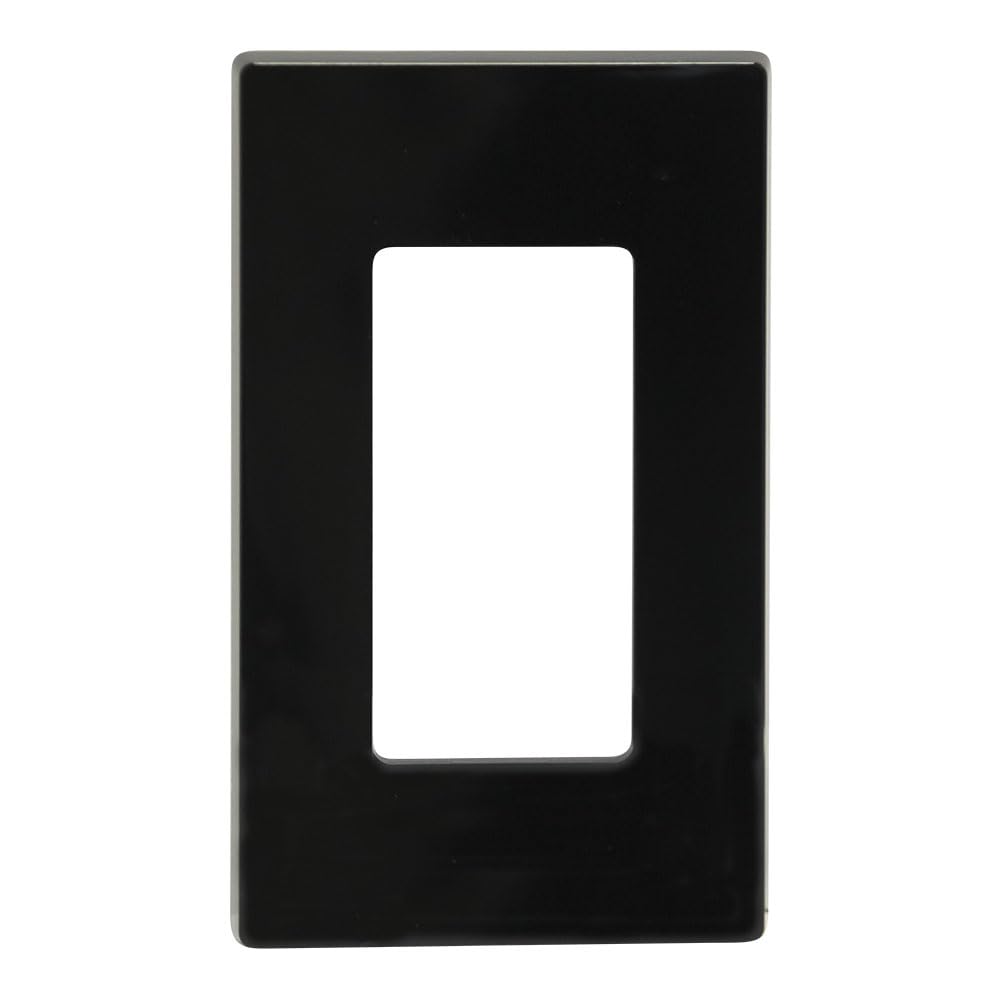 Leviton Leviton 80301-SE Black 1-Gang Decora Plus Screwless Wall Plate - Stylish & Durable