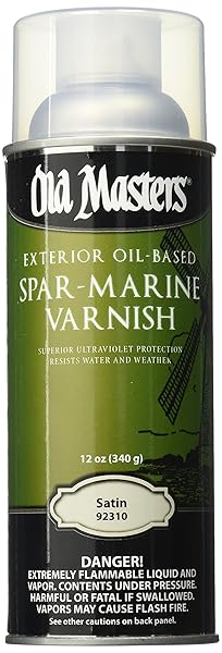 Old Masters OLD MASTERS 92310 Spar Varnish 12 oz Satin - Durable Finish for Wood Protection