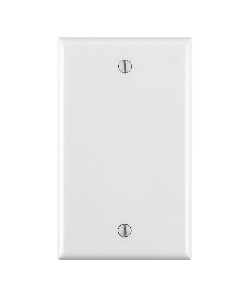 Leviton Leviton 80714-W Blank Wallplate - 1-Gang, Standard Size, White Thermoplastic Nylon for Easy Installation