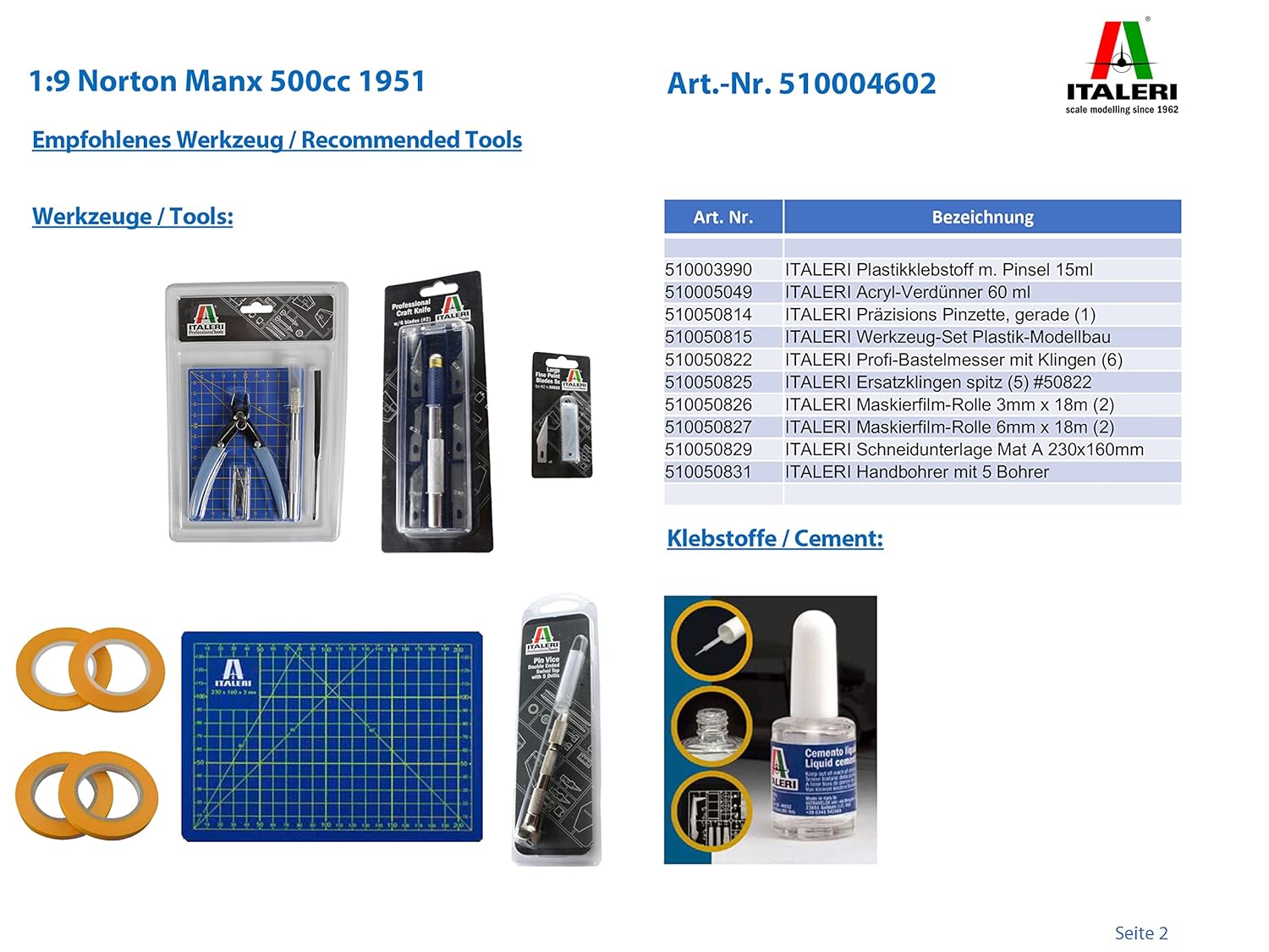Italeri Italeri Norton Manx Model Kit for Enthusiasts and Collectors High Detail Scale Replica - View 3 of 9