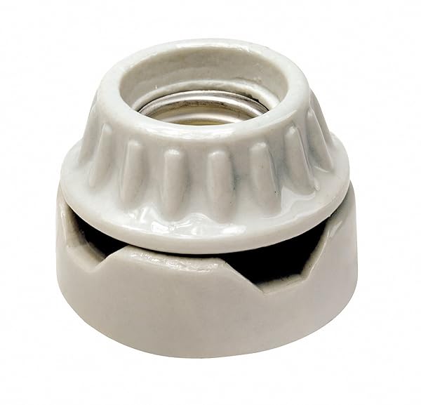 Leviton Leviton 9880 Keyless Porcelain Lampholder - Medium Base, Surface Mount, Single Circuit, White