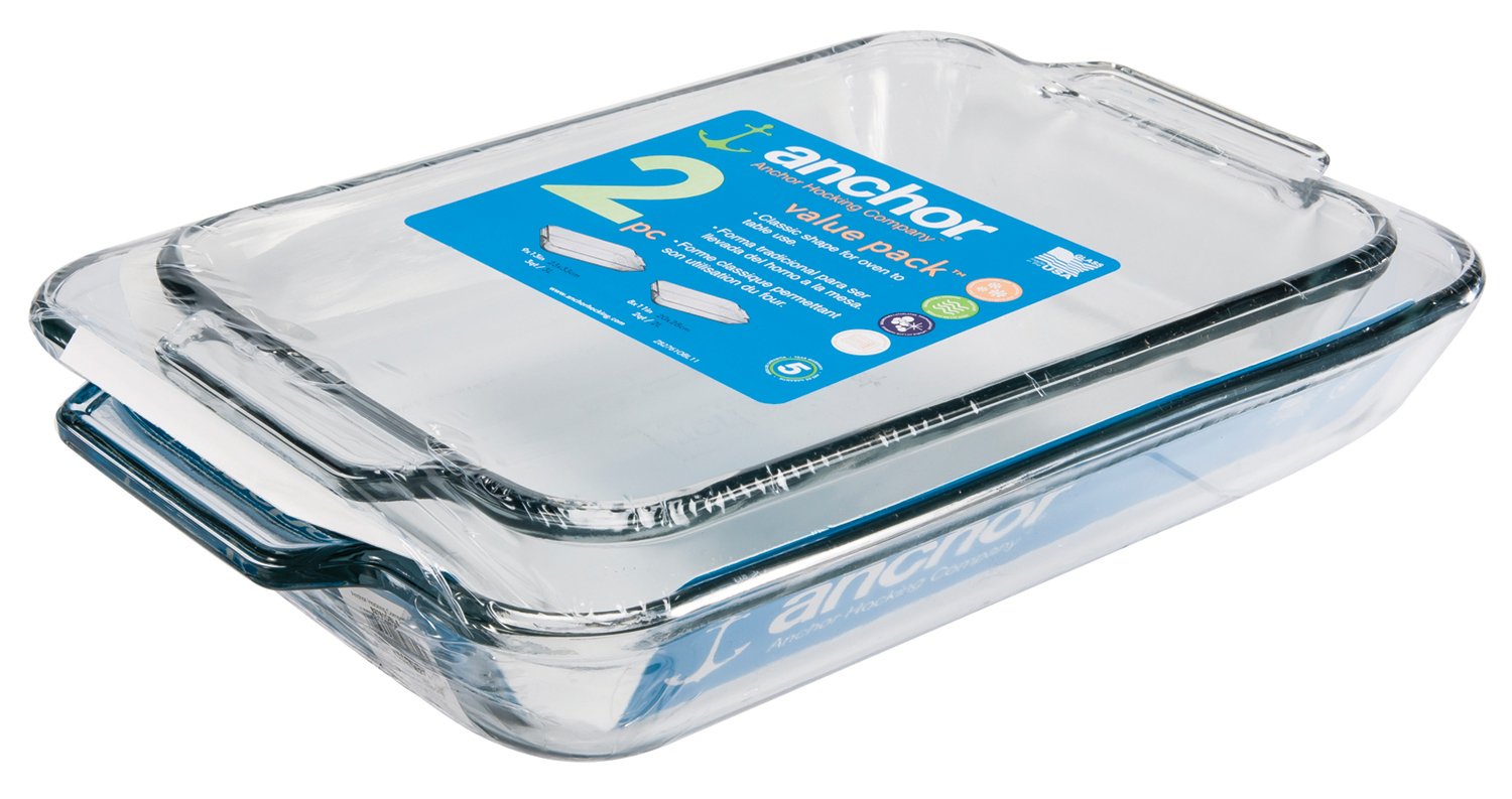 Anchor Hocking Anchor Hocking Glass Baking Dishes Set - 2 Qt & 3 Qt Casserole Dishes for Oven Use
