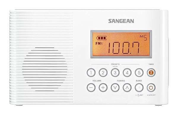 Sangean Buy Sangean H201 Waterproof Shower Radio - AM/FM/Weather Alert, Digital Tuning, Portable & Stylish in White - View 4 of 9