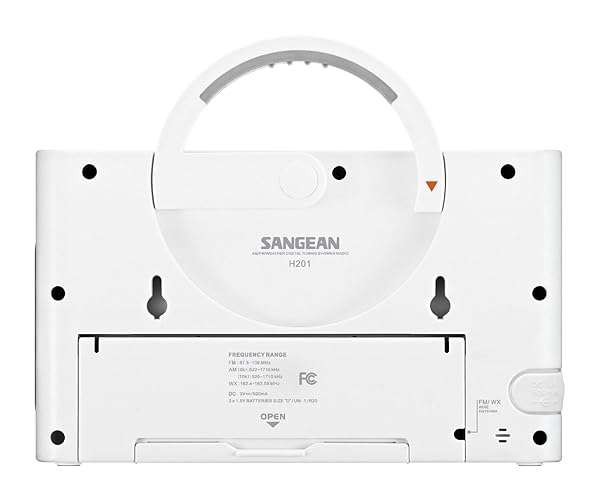 Sangean Buy Sangean H201 Waterproof Shower Radio - AM/FM/Weather Alert, Digital Tuning, Portable & Stylish in White - View 5 of 9