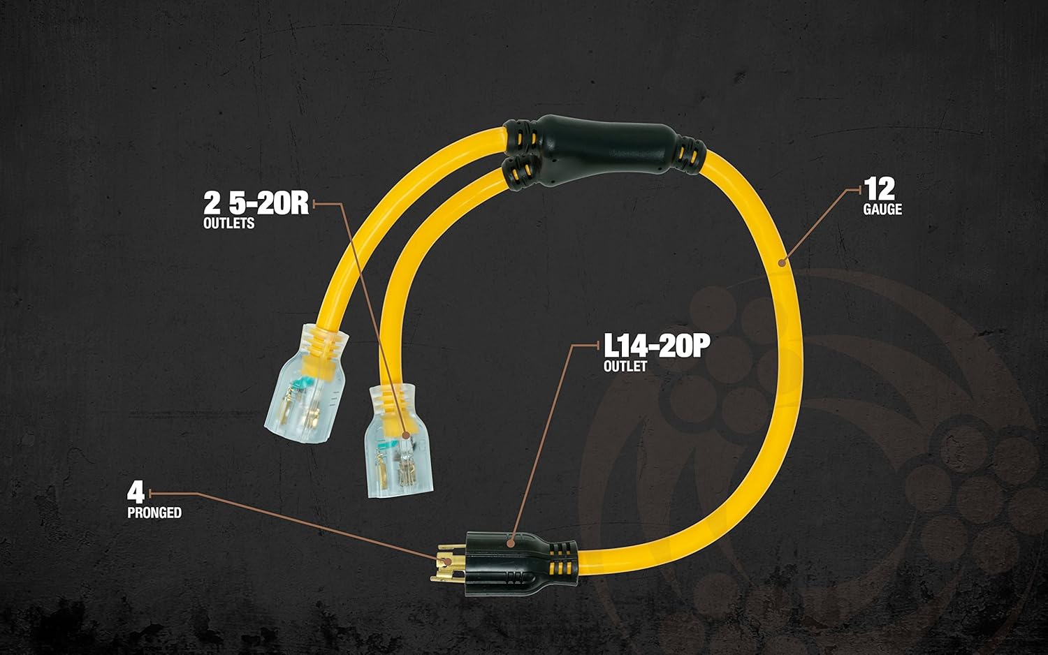 Woods Coleman Cable 19248802 01924 Yellow Extension Cord One Size Durable and Reliable Power Solution - View 7 of 7
