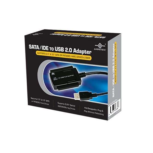Vantec "Vantec CB-ISATAU2 SATA/IDE to USB 2.0 Adapter for 2.5", 3.5", 5.25" HDDs - Fast & Reliable Data Transfer"