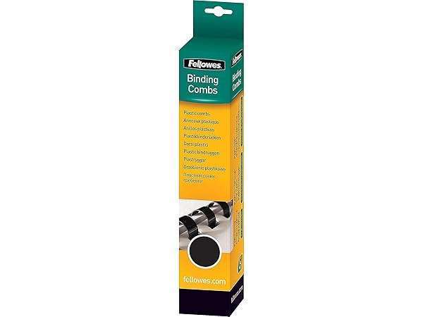 Fellowes "Fellowes 52367 Plastic Comb Bindings - 3/4" Diameter, 150 Sheet Capacity, Black (Pack of 100) for Easy Document Binding" - View 6 of 7