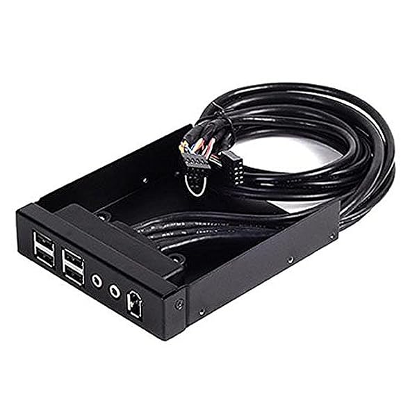 SilverStone FP32B Aluminum 3.5-Inch Drive Bay with 4 USB & E1394 - Black | High-Speed Data Transfer