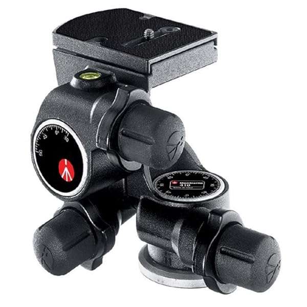 Manfrotto 410 Junior Geared Head with Quick Release - Supports 11.1 lbs for Perfect Photography Stability