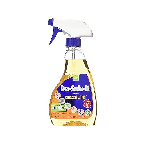 Orange Sol Orange-Sol De-Solv-It Citrus Solution: Powerful Odor & Stain Remover for Cloth, Wood, Glass - 12 oz