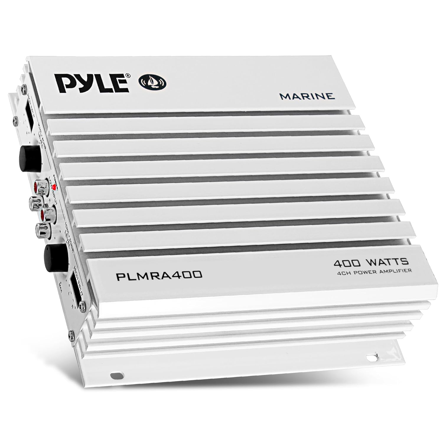 Pyle Pyle Hydra Marine Amplifier Elite Series 400 Watt 4 Channel Waterproof Audio Amplifier with Dual MOSFET Power Supply and GAIN Controls