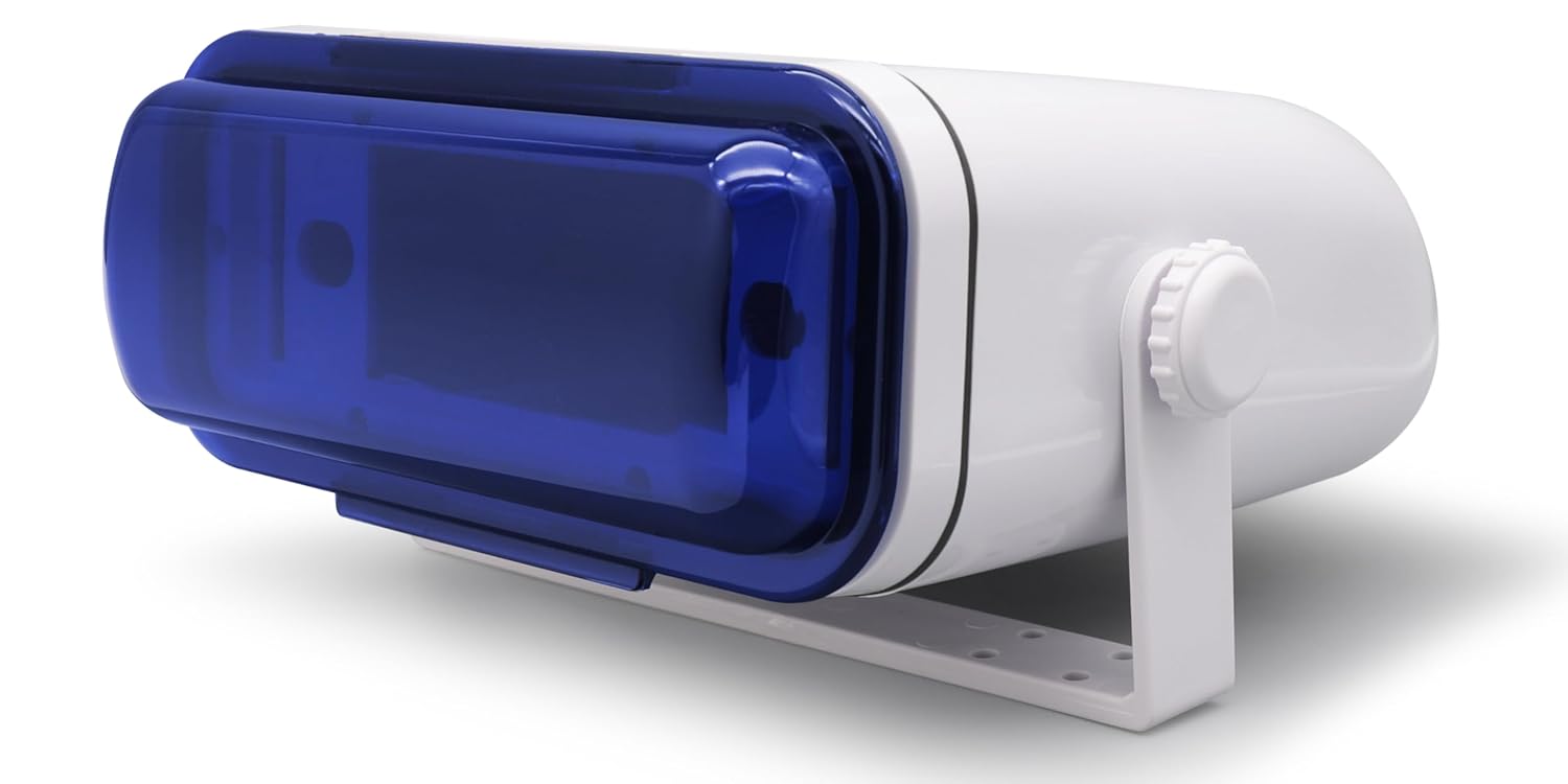 Pyle Durable Universal Marine Stereo Cover Water Resistant Boat Radio Protector with Flip-up Door Compatible with Dual Shaft and DIN Stereos