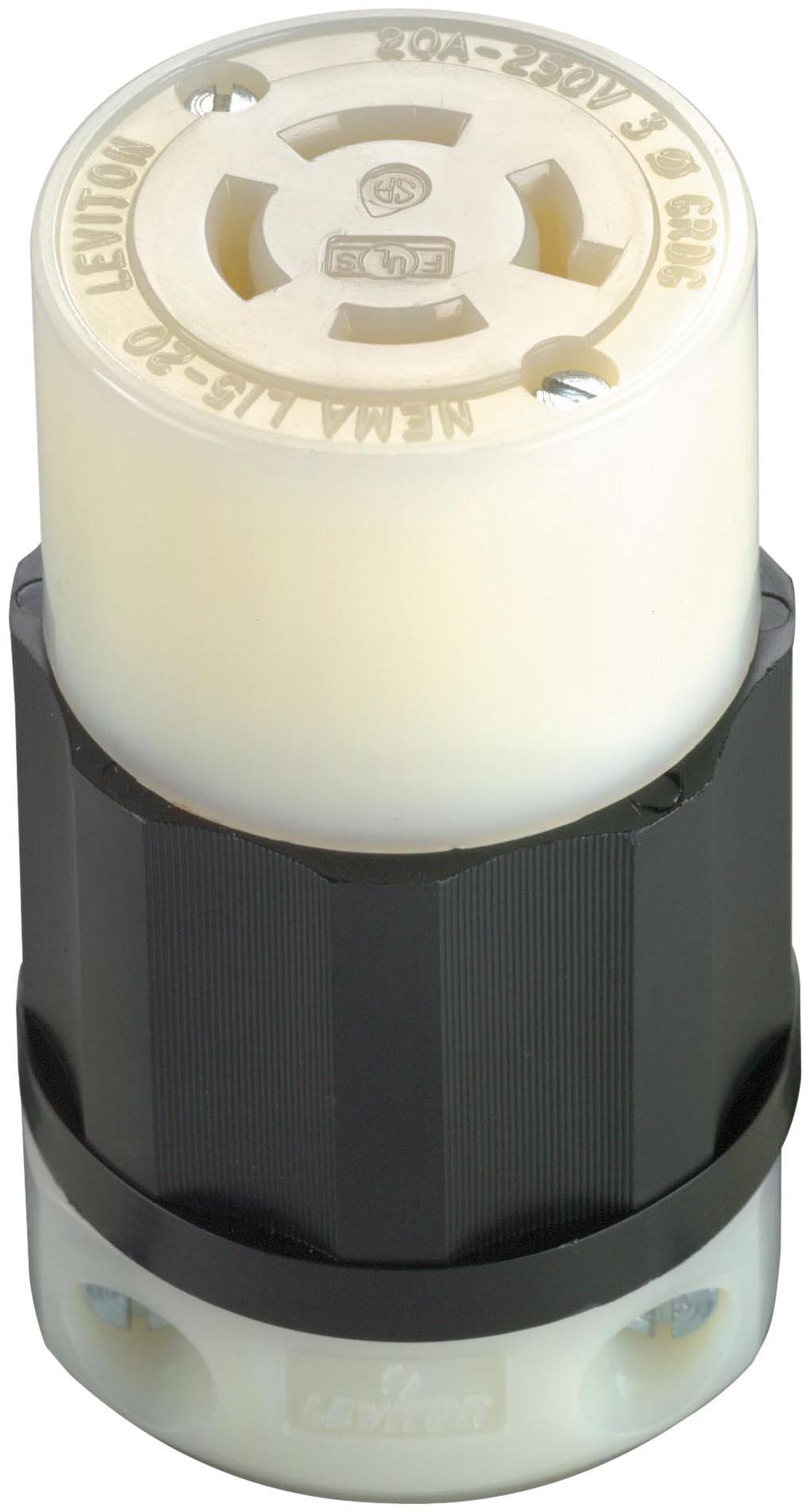 Leviton Leviton 2423 20 Amp 250V NEMA L15-20R Locking Connector - Industrial Grade 3-Phase Grounding Solution
