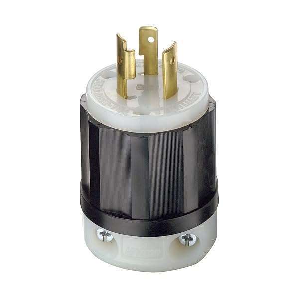 Leviton Leviton 2321 Locking Plug: 20 Amp, 250 Volt NEMA L6-20P, Industrial Grade, Black-White