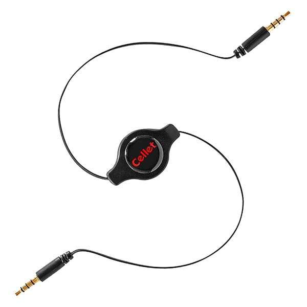 Retractable 3.5mm Stereo Aux Cable for iPods, MP3 Players & Audio Devices - Tangle-Free Solution