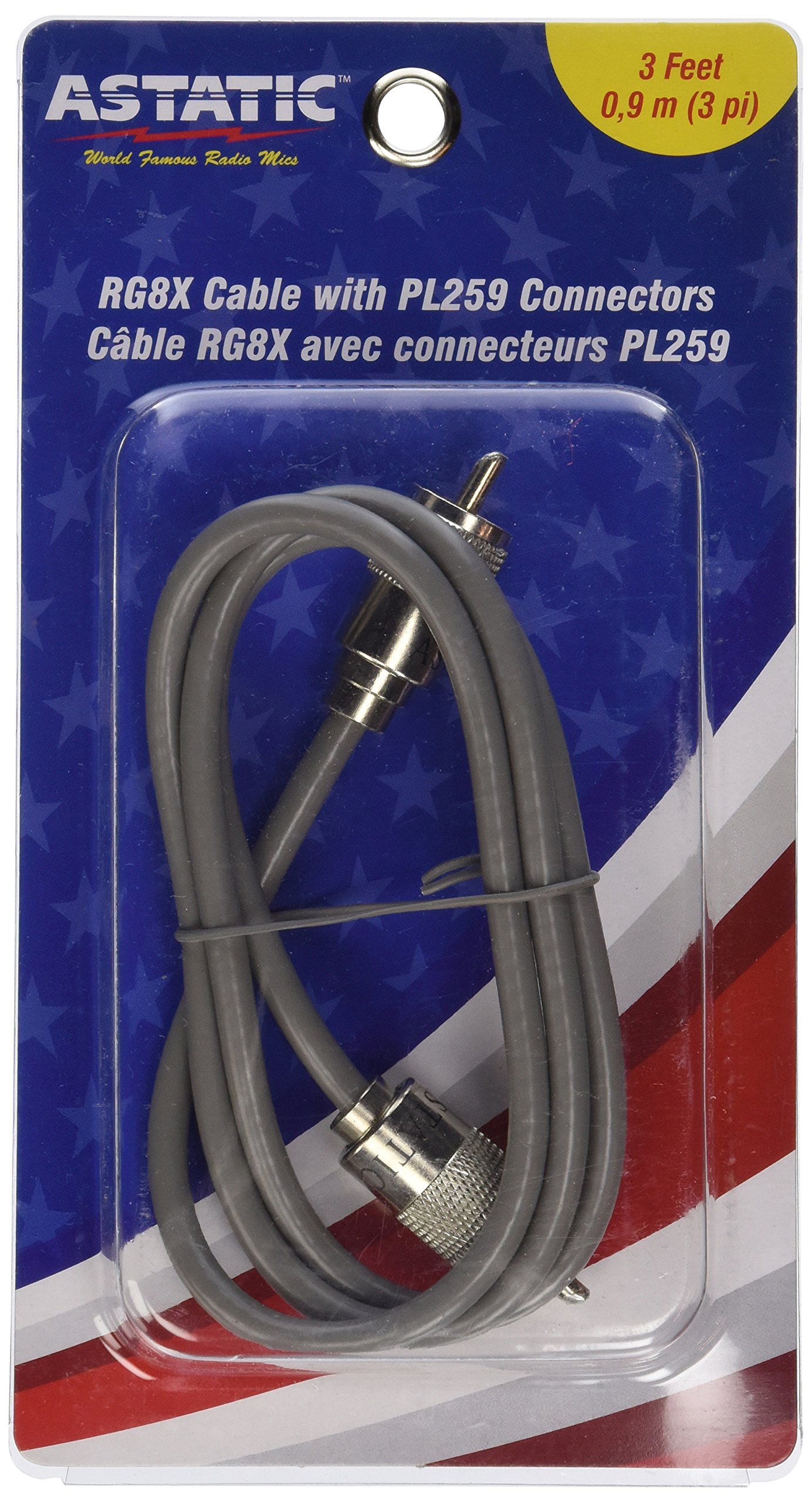 Astatic Buy Astatic 302-10268 Gray 3-Foot Cable with PL-259 Connectors for CB Antennas - Perfect Fit for 5-Foot Models