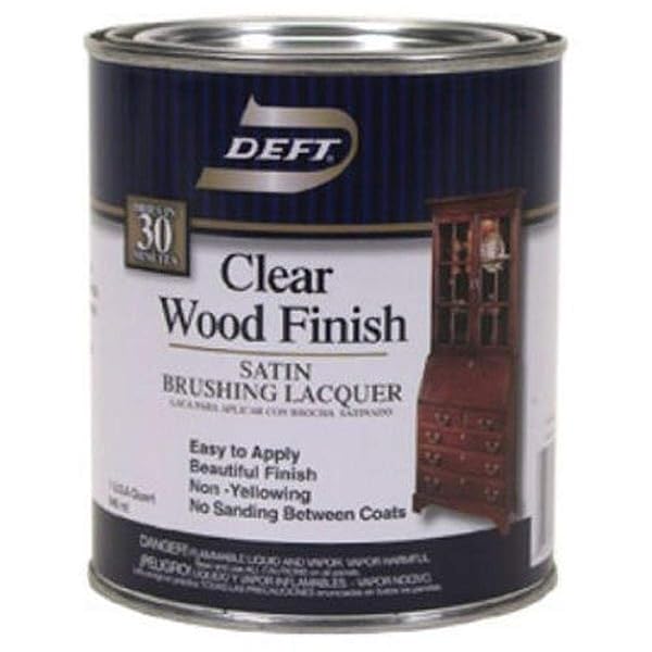 DEFT Deft Interior Clear Wood Finish Satin Brushing Lacquer Quart - Durable, Easy Application for Stunning Wood Projects