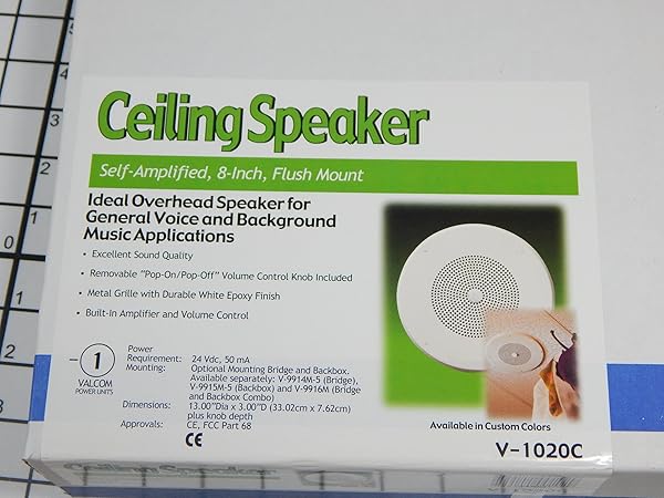 Valcom "Valcom 1 Watt 8" Ceiling Speaker (V-1020C) - High-Quality Sound for Any Space" - View 2 of 6