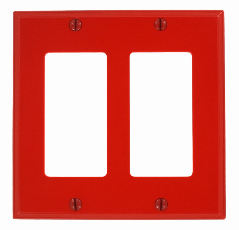 Leviton Leviton 80409-NR Red 2-Gang Decora/GFCI Wallplate - Standard Size, Durable & Stylish