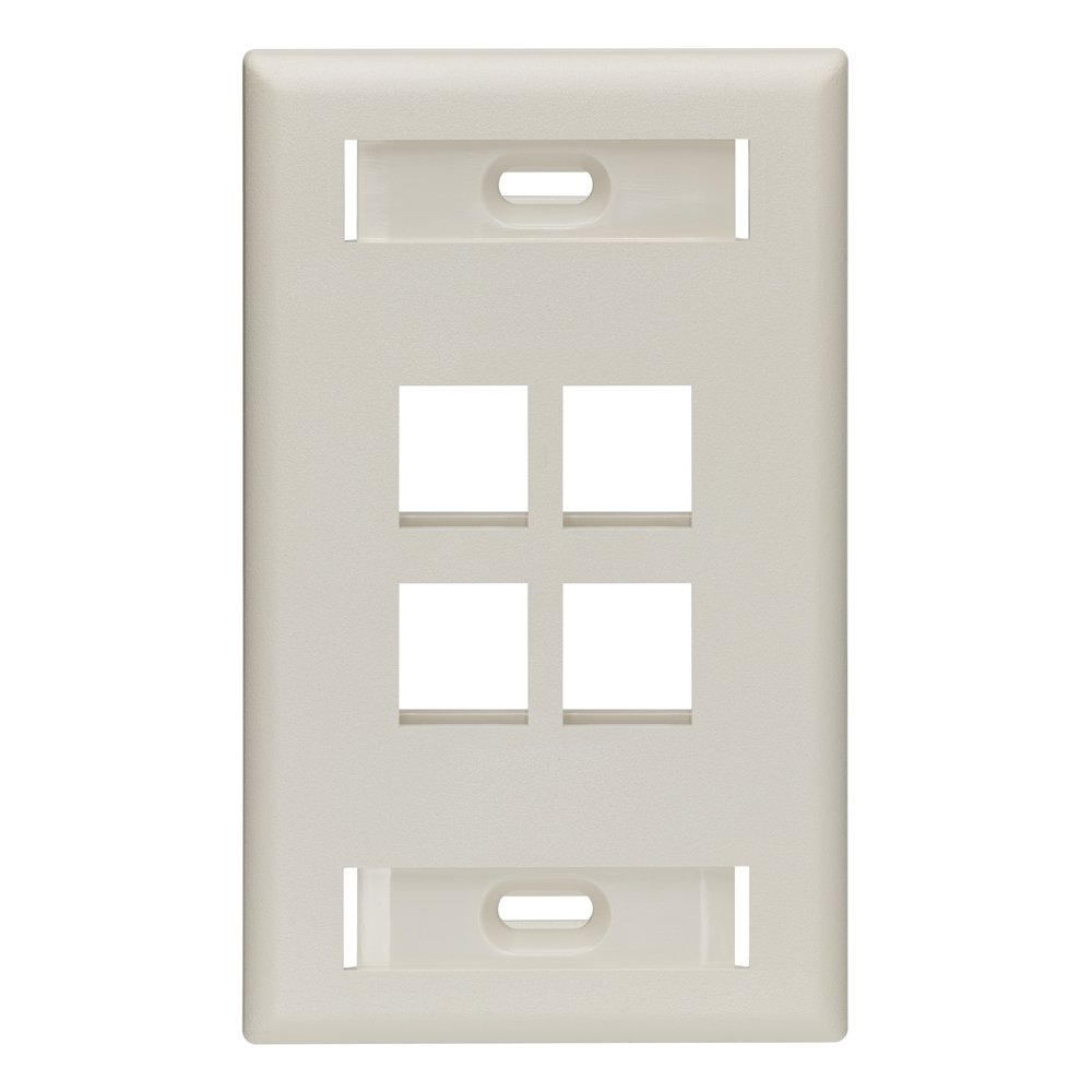 Leviton Leviton QuickPort Wallplate with ID Window Single Gang 1 Port Grey for Easy Installation and Organization - View 3 of 9