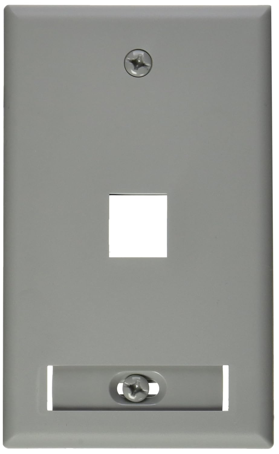 Leviton Leviton QuickPort Wallplate with ID Window Single Gang 1 Port Grey for Easy Installation and Organization