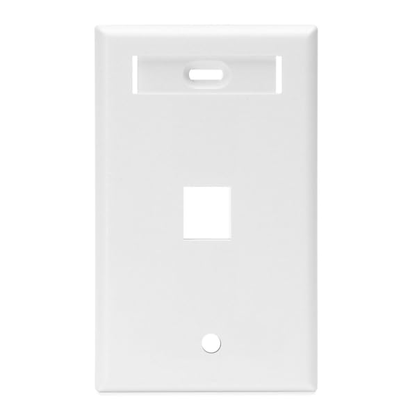Leviton Leviton 42080-1WS QuickPort Wallplate: Single Gang, 1-Port, White with ID Window - Perfect for Home Networking