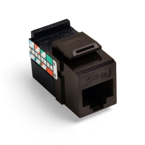 Leviton Leviton 5G108-RB5 GIGAMAX CAT 5E UTP Jack - High-Quality Brown Ethernet Connector