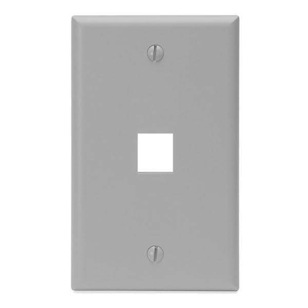 Leviton 41080-1GP QuickPort Wallplate - Single Gang 1-Port Grey for Easy Connectivity