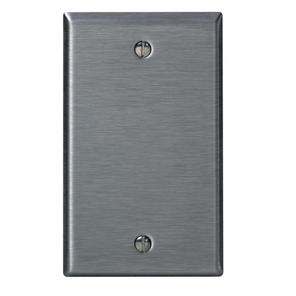 Leviton Leviton 84014 Stainless Steel 1-Gang Blank Wallplate - Standard Size, Box Mount