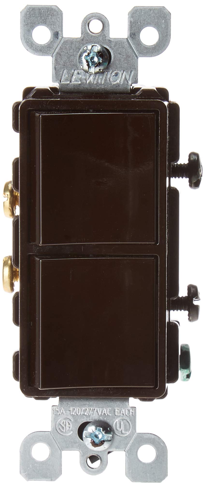 Leviton Leviton 5634 15 Amp Decora Single-Pole AC Switch - Commercial Grade, Grounding, Brown | 120/277 Volt