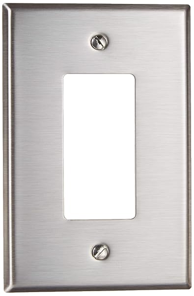 Leviton Leviton SO26 Oversized 1-Gang Decora/GFCI Wallplate - Stainless Steel Device Mount