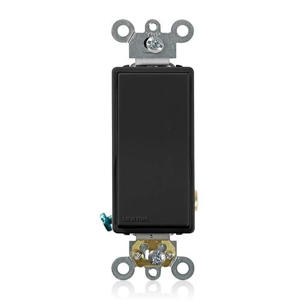 Leviton Leviton 5621-2E 20A Decora Plus Rocker Switch - Quiet, Black, 120/277V Single-Pole AC