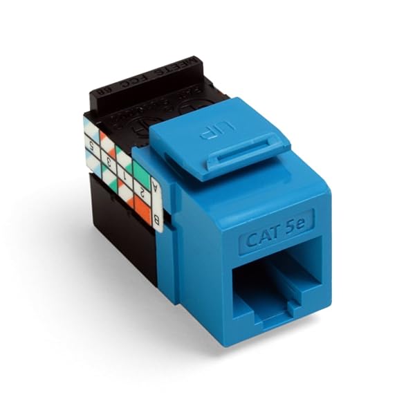 Leviton 5G108-RL5 GIGAMAX CAT 5E UTP Jack - High-Performance Blue Ethernet Connector
