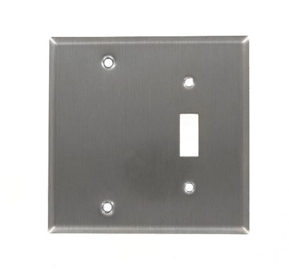 Leviton 84006-40 SS WP 2G 1TGL/1BLANK: Durable Standard Size Wall Plate