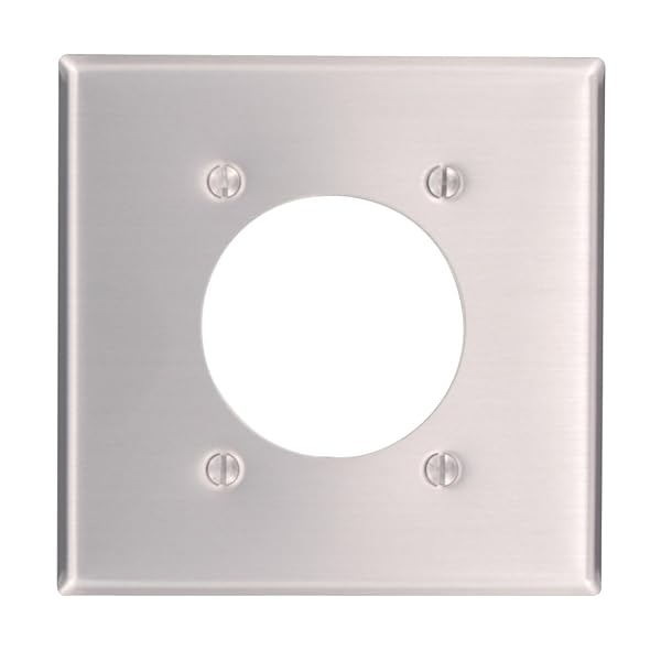 Leviton 83026 2-Gang Flush Mount Wallplate Standard Size Aluminum Device Receptacle 2.15 Inch Diameter