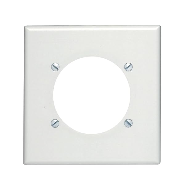 Leviton 80530-W 2-Gang Flush Mount 2.465-Inch Diameter, Device Receptacle Wallplate, Device Mount, Midway Size, White