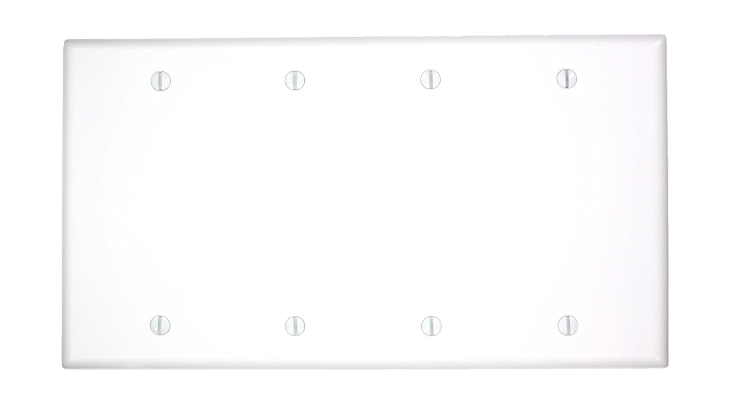 Leviton 88064 4 Gang No Device Blank Wallplate Standard Size Thermoset Box Mount White